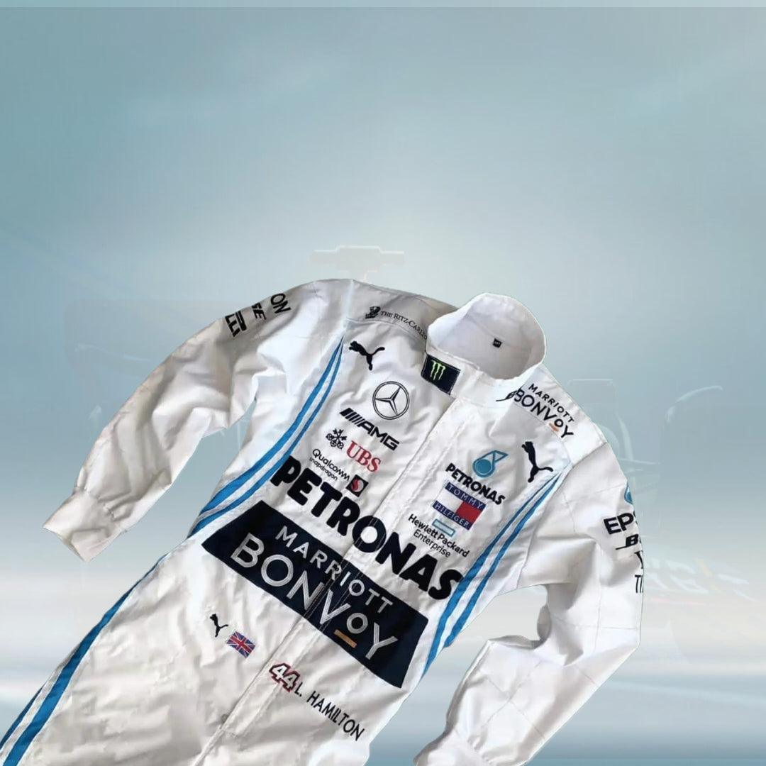 Lewis Hamilton 2019 Mercedes AMG Petronas F1 Embroidery Race Suit - FormulaFit Raceweras
