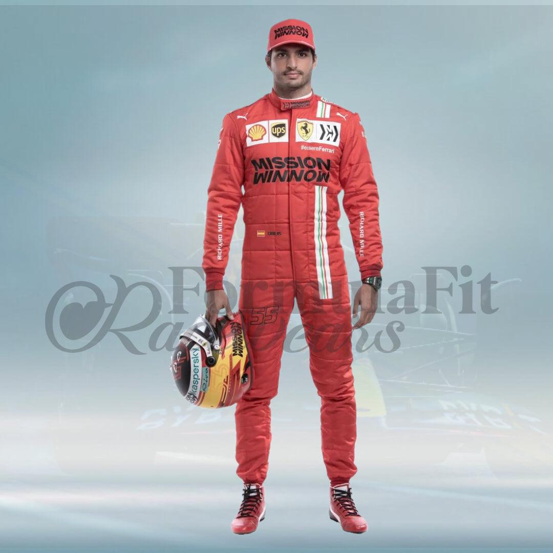 2021 Carlos Sainz Misson Winnow F1 Racing Suit Scuderia Ferrari - FormulaFit Raceweras