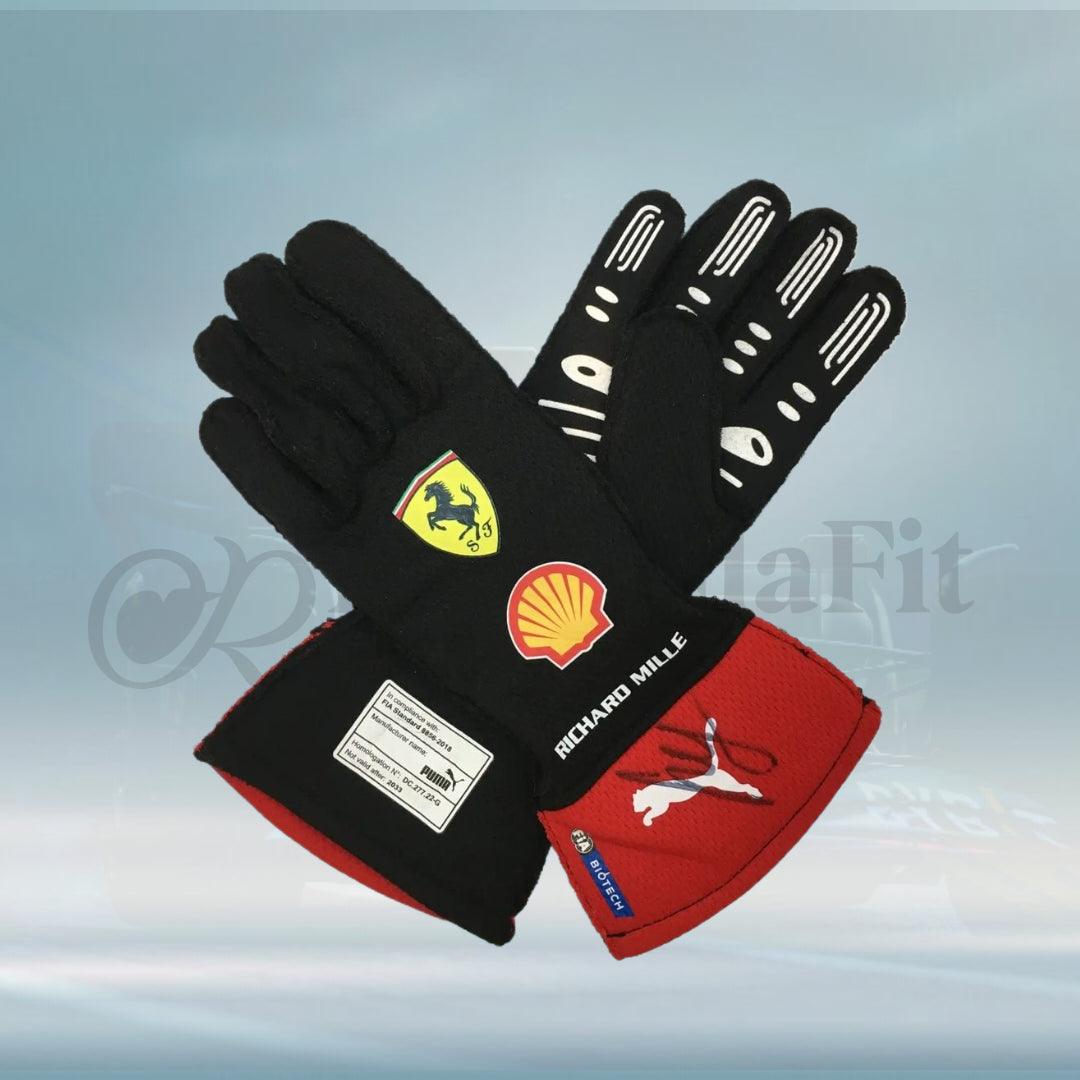 2023 Carlos Sainz Jr. Race Scuderia Ferrari F1 Gloves - FormulaFit Raceweras