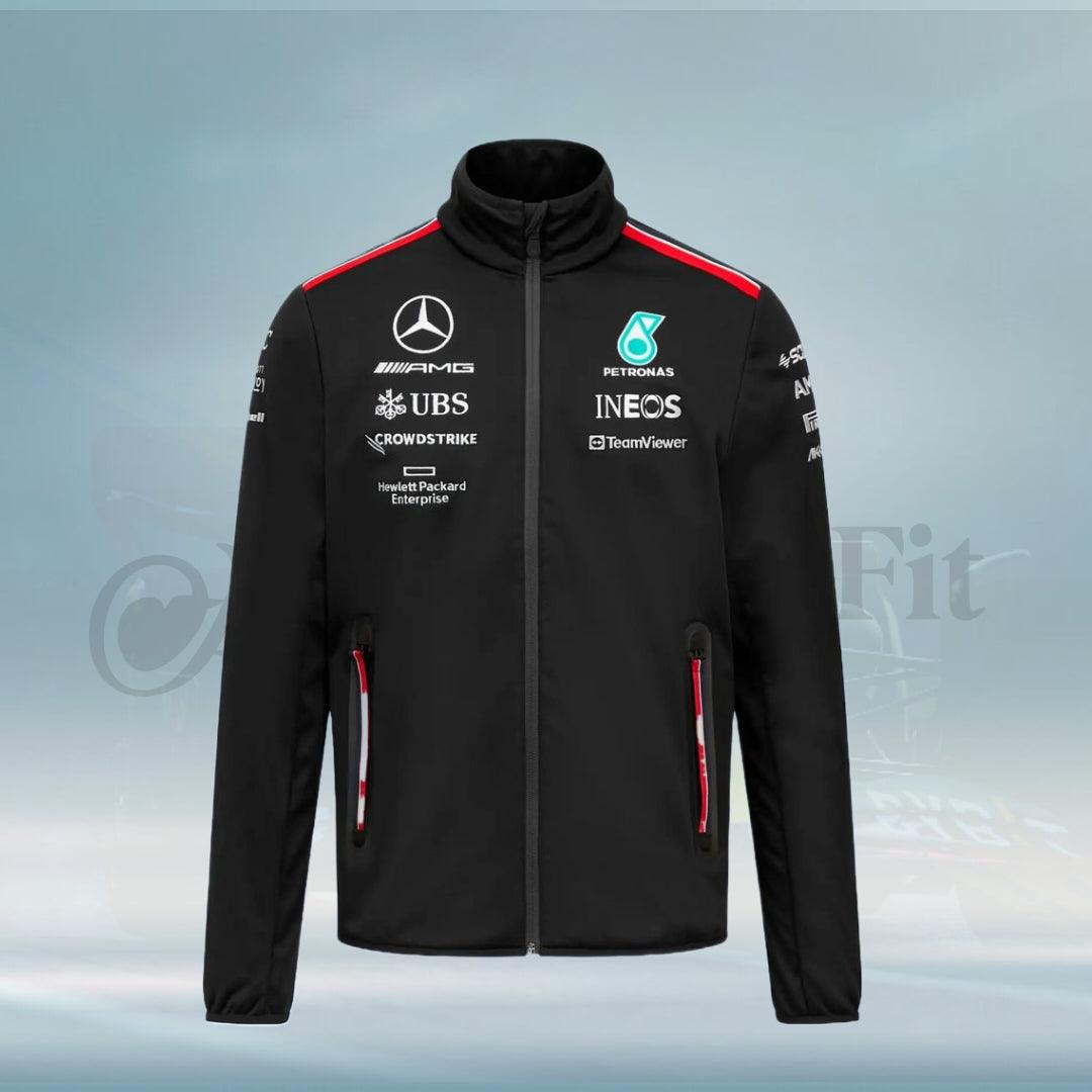2023 New F1 Mercedes AMG Petronas Formula 1 Team Softshell Jacket - FormulaFit Raceweras