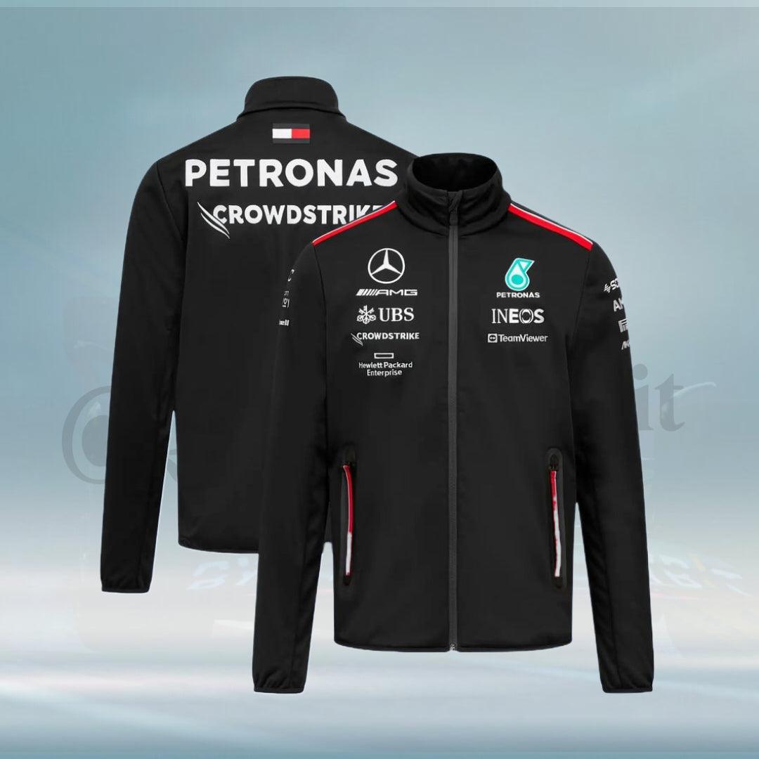 2023 New F1 Mercedes AMG Petronas Formula 1 Team Softshell Jacket - FormulaFit Raceweras