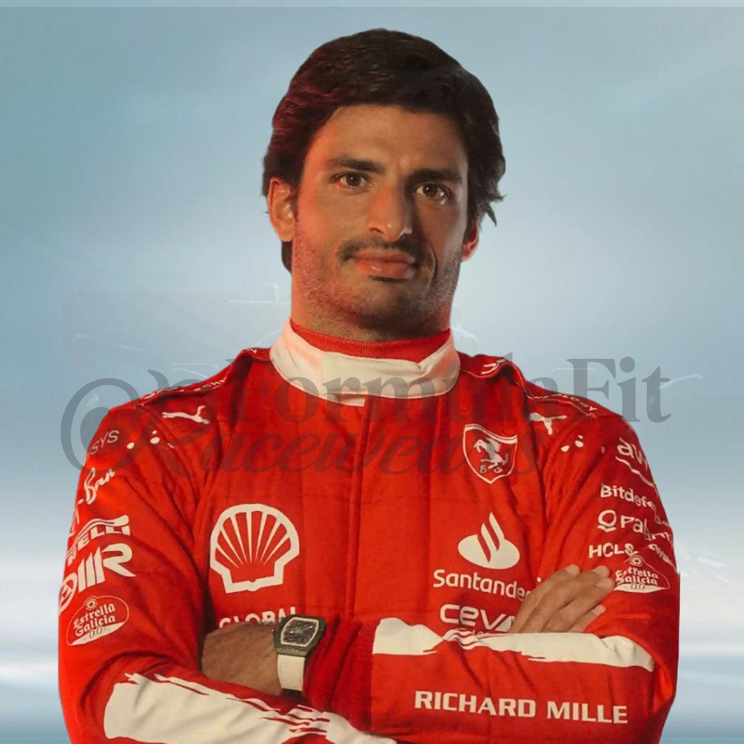 2023 New Las Vegas Carlos Sainz Formula 1 Scuderia Ferrari Race Suit - FormulaFit Raceweras