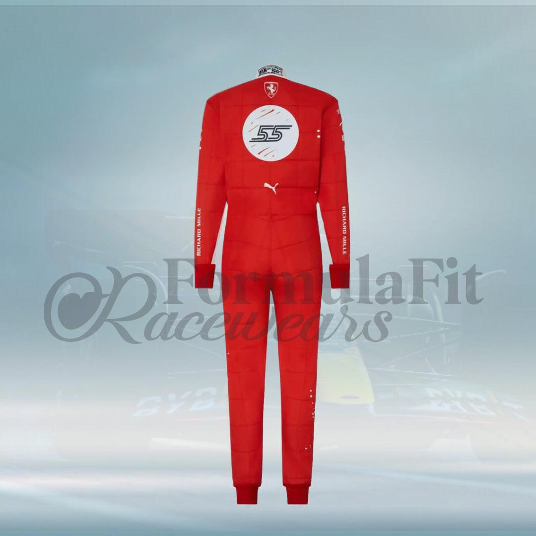 2023 New Las Vegas Carlos Sainz Formula 1 Scuderia Ferrari Race Suit - FormulaFit Raceweras