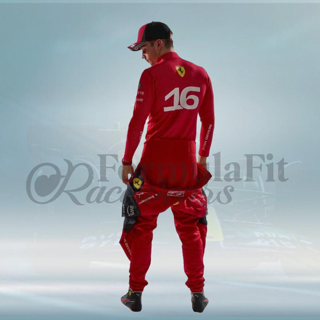 Charles Leclerc New 2023 Scuderia Ferrari Formula 1 Team Racing Suit - FormulaFit Raceweras