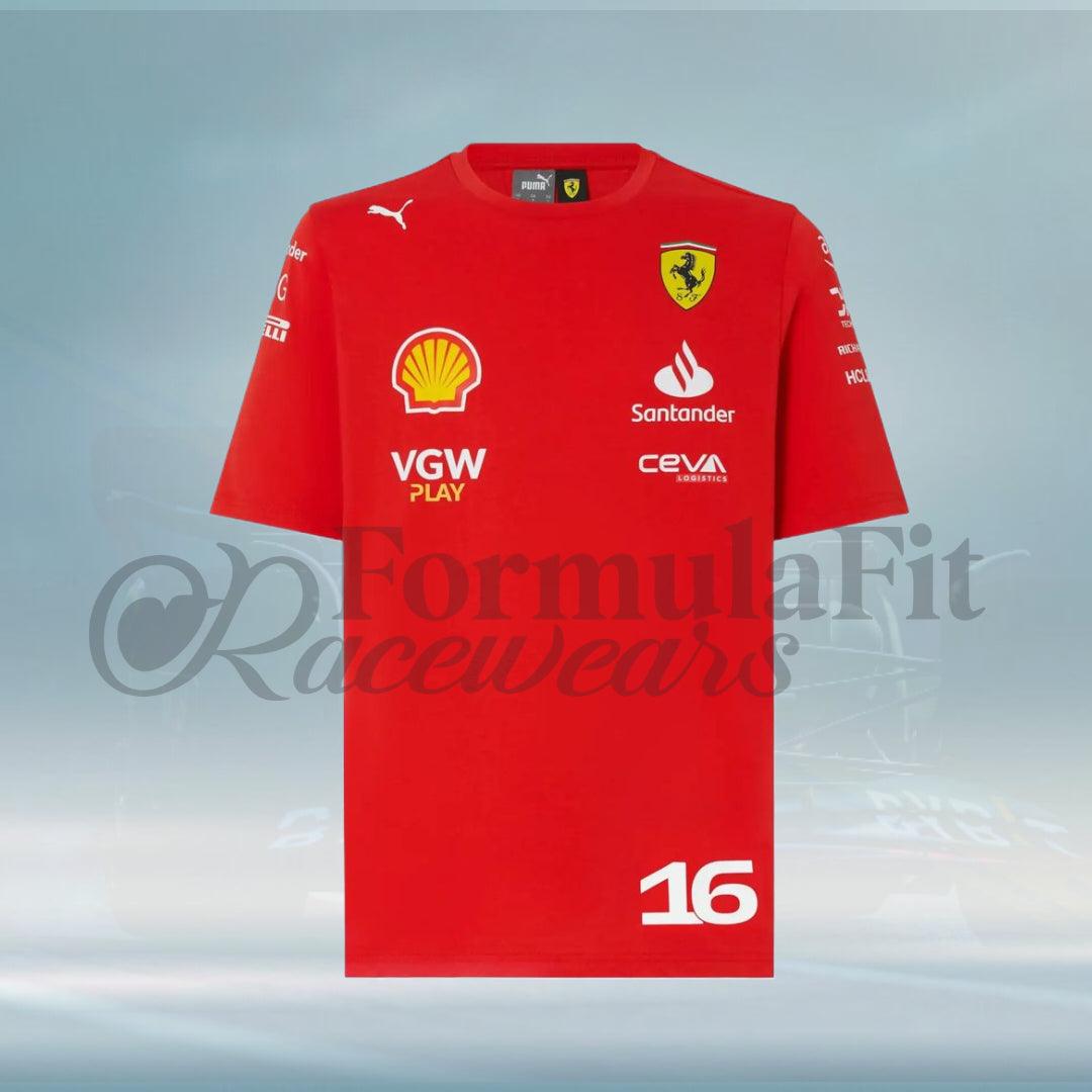 2024 Charles Leclerc T-shirt Scuderia Ferrari F1 Team - FormulaFit Raceweras