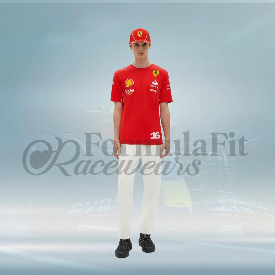 2024 Charles Leclerc T-shirt Scuderia Ferrari F1 Team - FormulaFit Raceweras