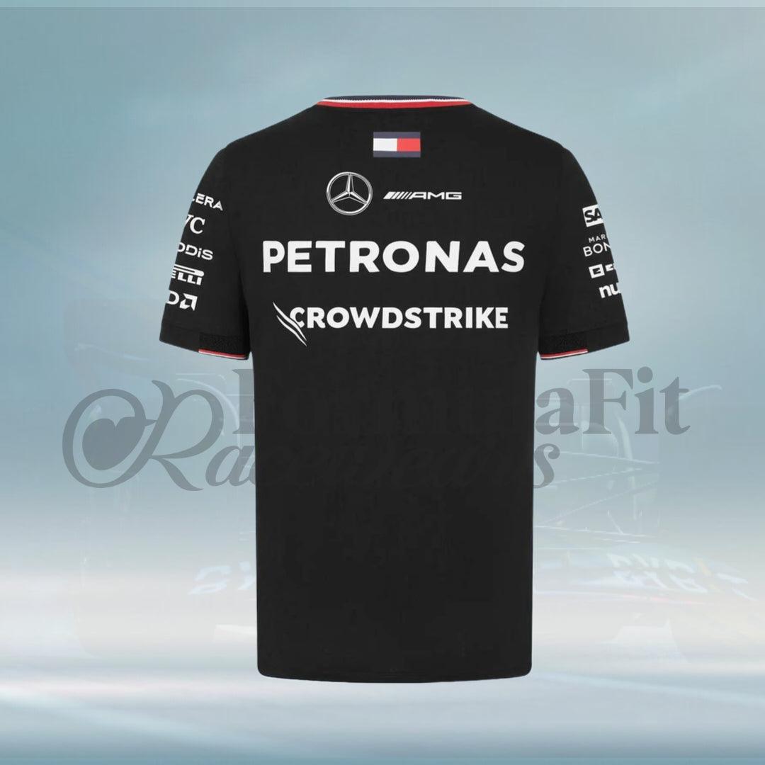 T-shirt Formule 1 Femme T-Shirt Femme Mercedes AMG Petronas F1 Équipe Officielle 2024 – Polo Replica Team, Imprimé Hexagonal Et Logos Authentiques T-shirt Formule 1 Femme T-Shirt Femme Mercedes AMG Petronas F1 Équipe Officielle 2024 – Polo Replica Team, Imprimé Hexagonal Et Logos Authentiques
