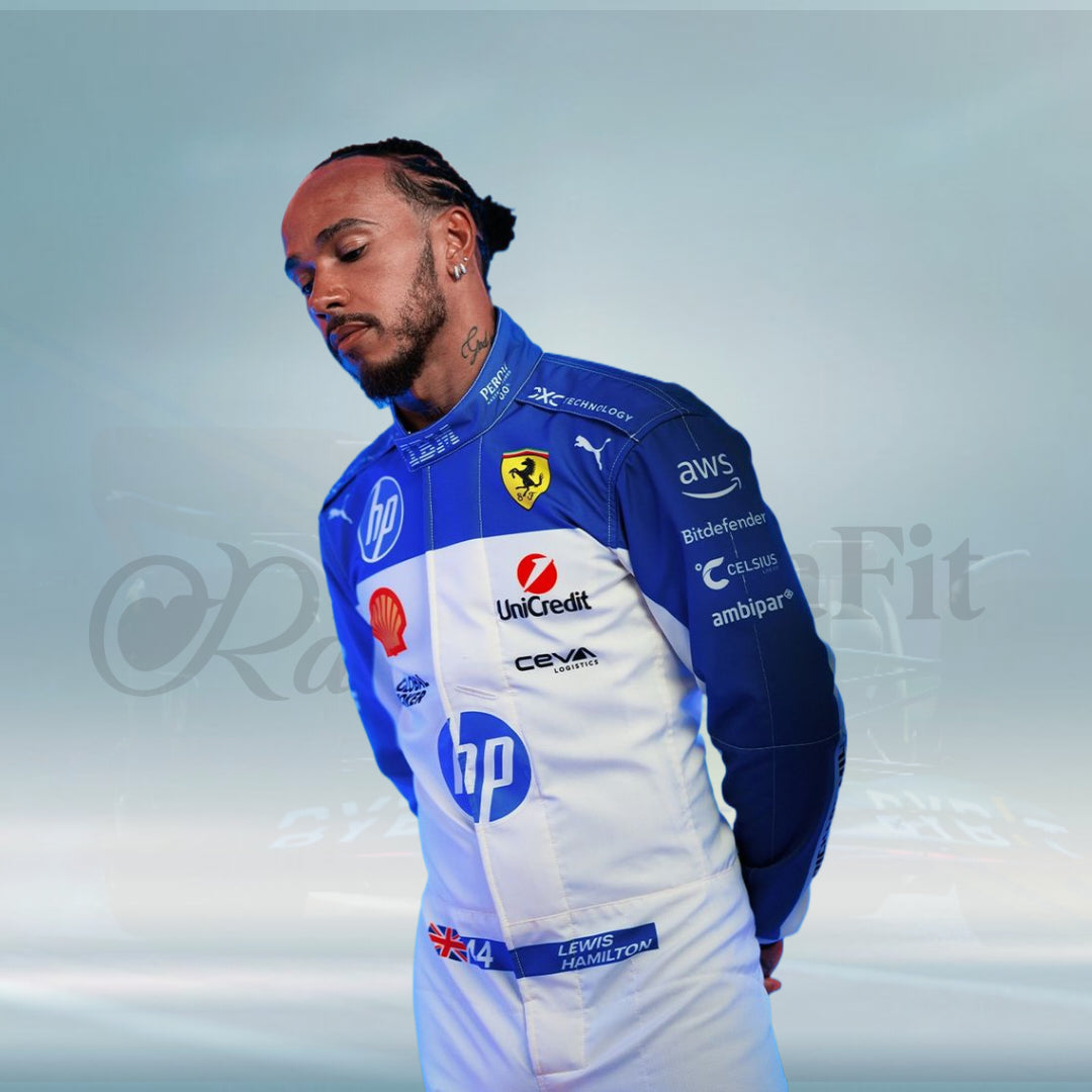 New 2025 Lewis Hamilton F1 Scuderia Ferrari Miami GP Race Suit