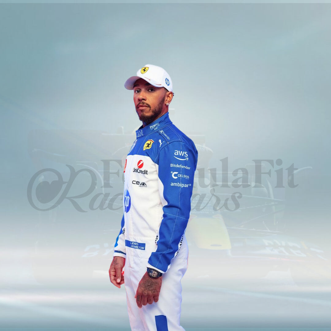 New 2025 Lewis Hamilton F1 Scuderia Ferrari Miami GP Race Suit