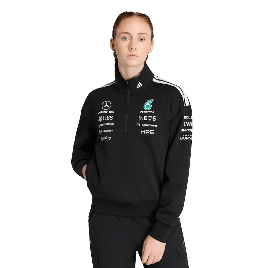 Mercedes AMG Petronas adidas F1 2026 Team 1/4 Zip - Black - Womens
