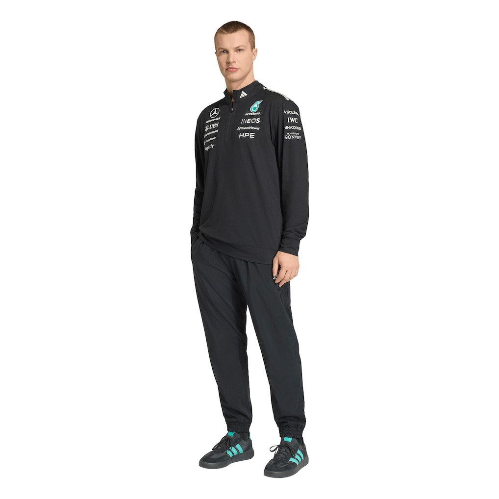 Mercedes AMG Petronas adidas F1 2026 Team 1/4 Zip Sweat - Black