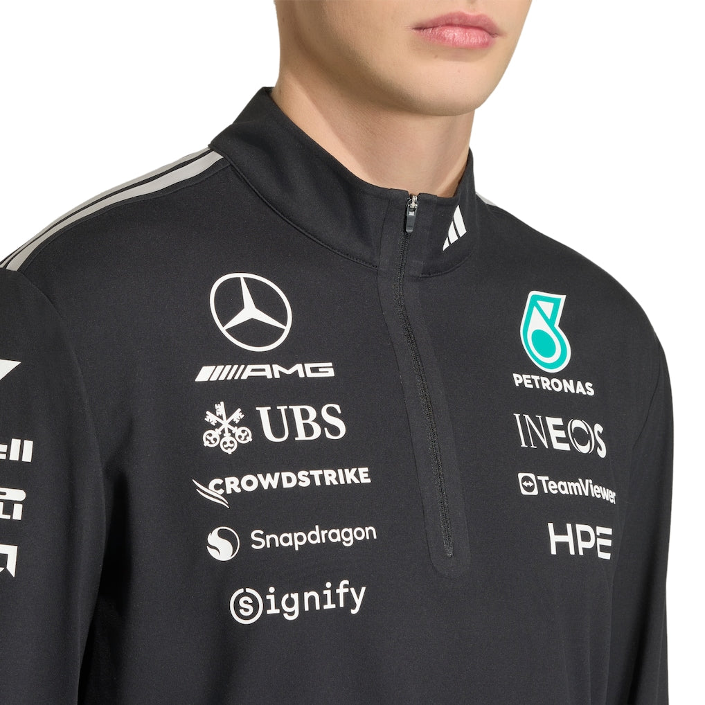 Mercedes AMG Petronas adidas F1 2026 Team 1/4 Zip Sweat - Black