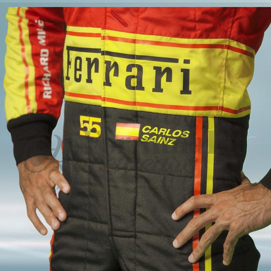 Carlos Sainz 2023 Scuderia Ferrari Monza Special Edition F1 Replica Race Suit - FormulaFit Raceweras