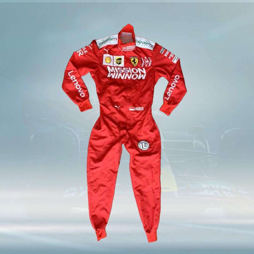 Charles Leclerc 2019 F1 Ferrari Mission Winnow Embroidery Race Suit