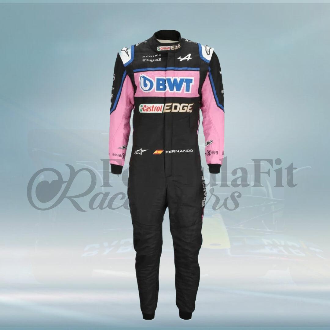 New 2022 Fernando Alonso BWT Alpine F1 Team Replica Race Suit - FormulaFit Raceweras