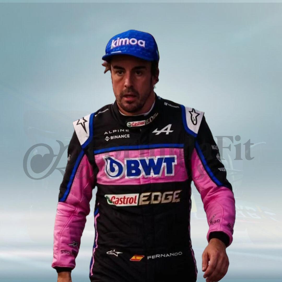 New 2022 Fernando Alonso BWT Alpine F1 Team Replica Race Suit - FormulaFit Raceweras