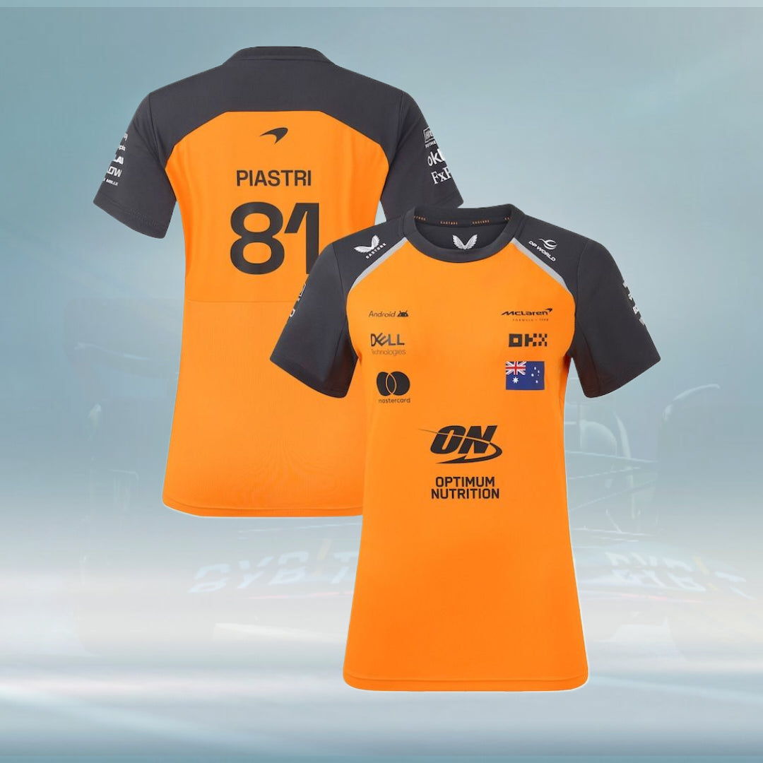 McLaren 2025 Team Oscar Piastri Driver Set Up T-Shirt - Autumn - Womens
