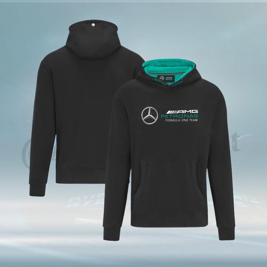 Mercedes AMG Petronas Black Logo Formula 1 Hooded Sweat - FormulaFit Raceweras