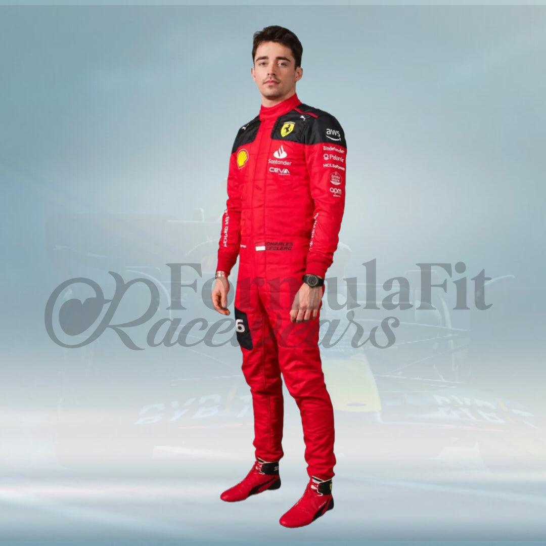 Charles Leclerc New 2023 Scuderia Ferrari Formula 1 Team Racing Suit - FormulaFit Raceweras