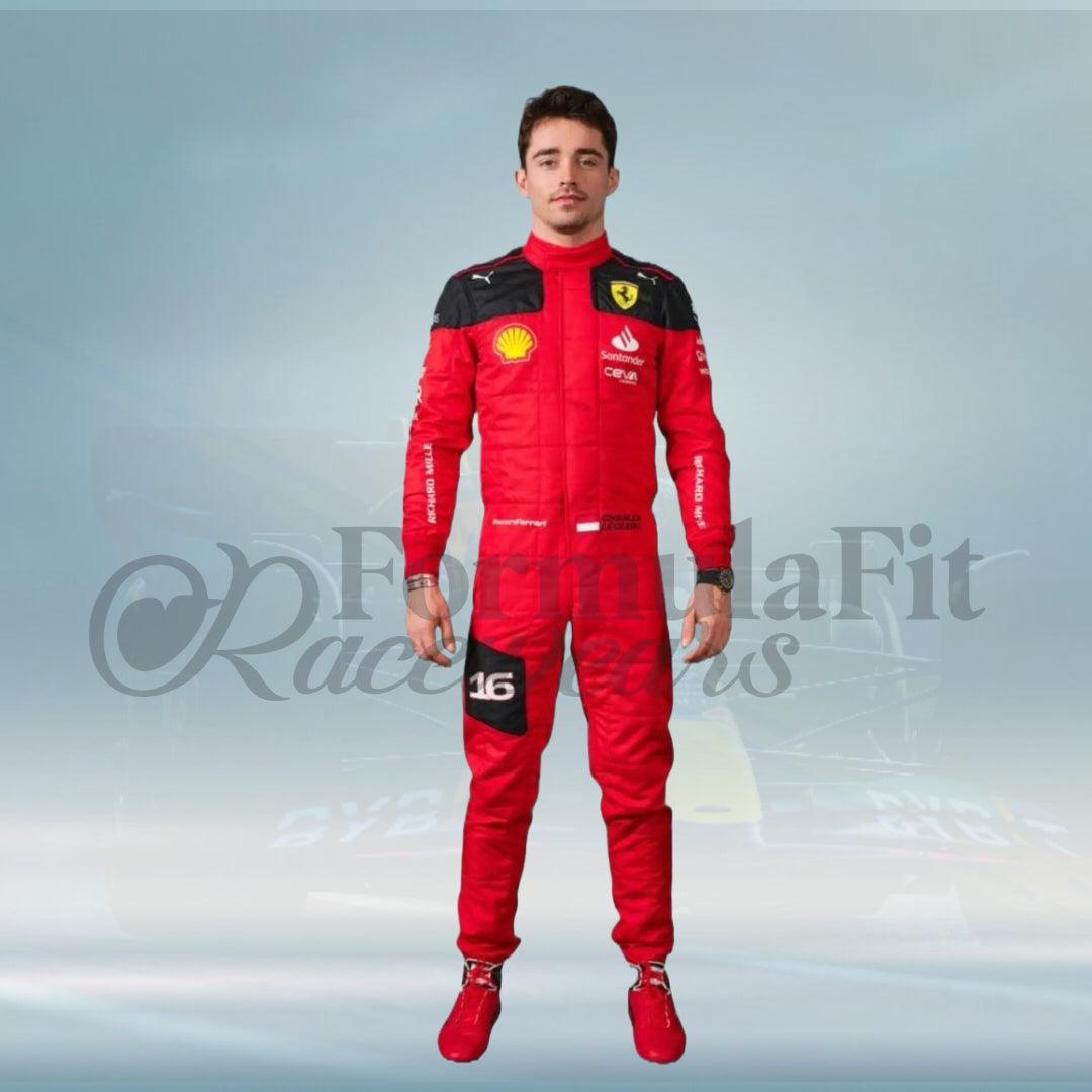 Charles Leclerc New 2023 Scuderia Ferrari Formula 1 Team Racing Suit - FormulaFit Raceweras