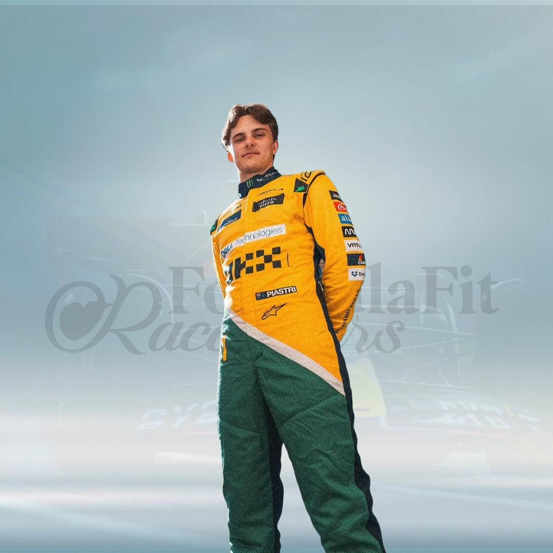 New 2024 Oscar Piastri Monaco GP McLaren F1 Team Racing Suit - FormulaFit Raceweras