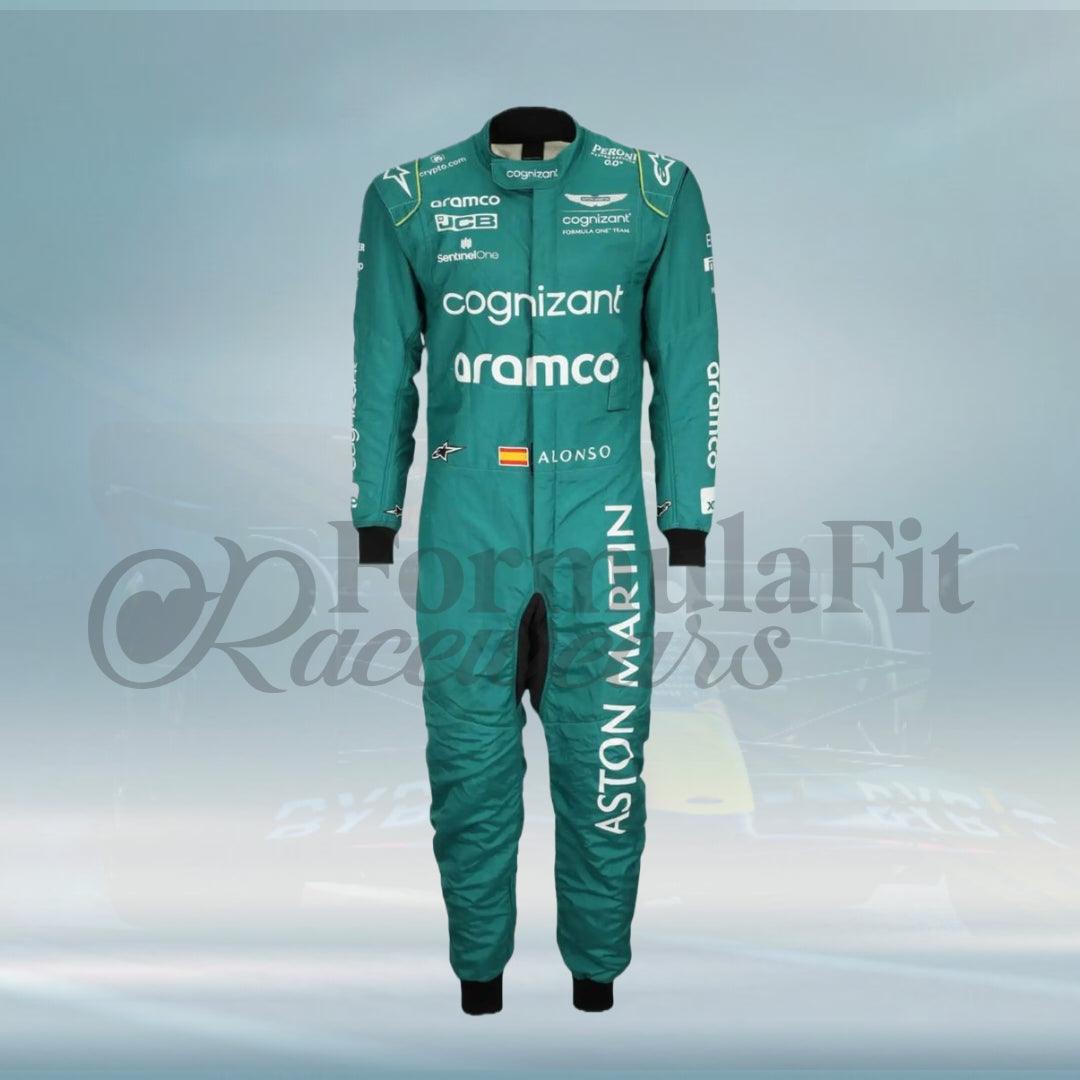 Fernando Alonso 2023 Aston Martin Team F1 Racing Suit - FormulaFit Raceweras