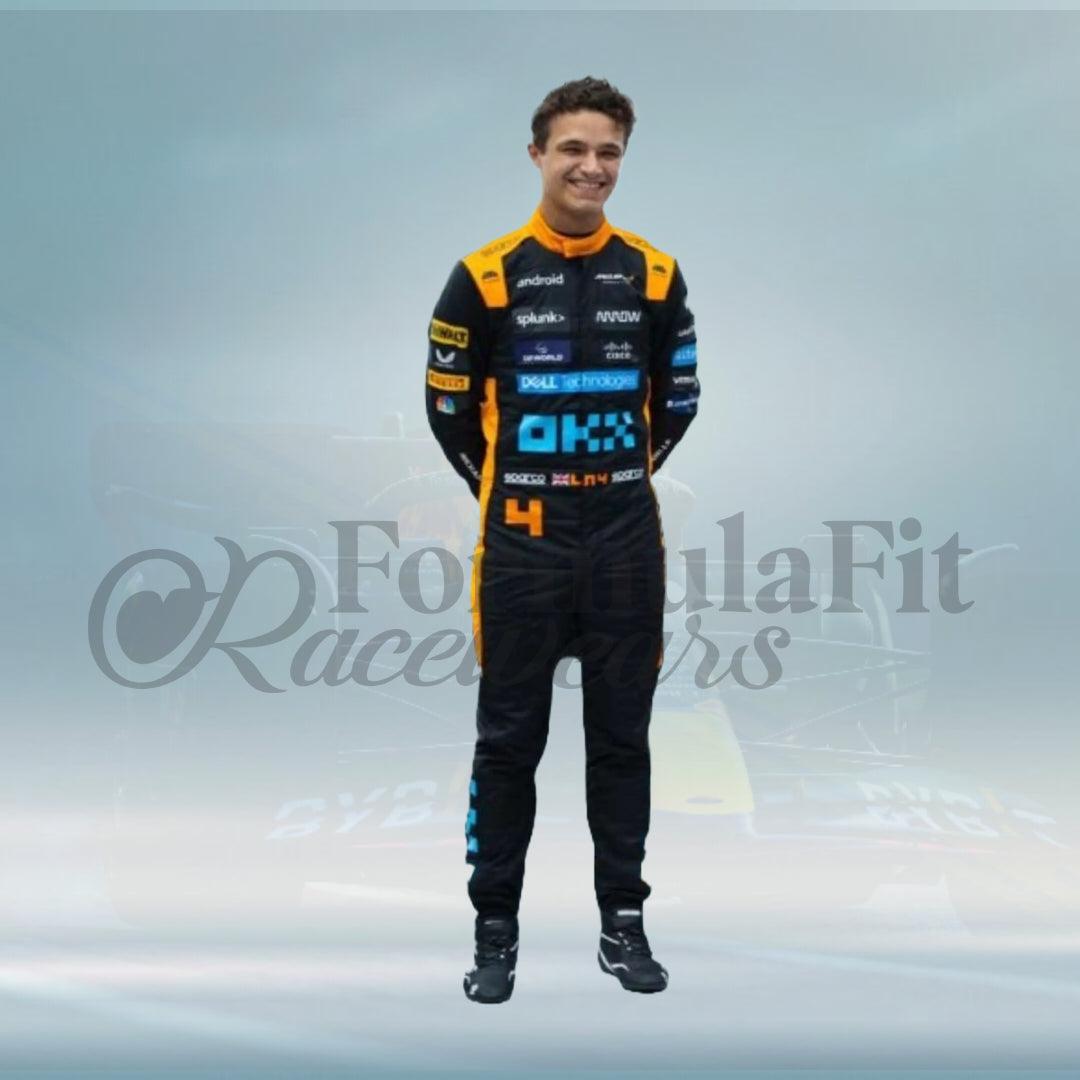 2023 New Lando Norris Mclaren Team F1 Singapore GP Race Suit - FormulaFit Raceweras