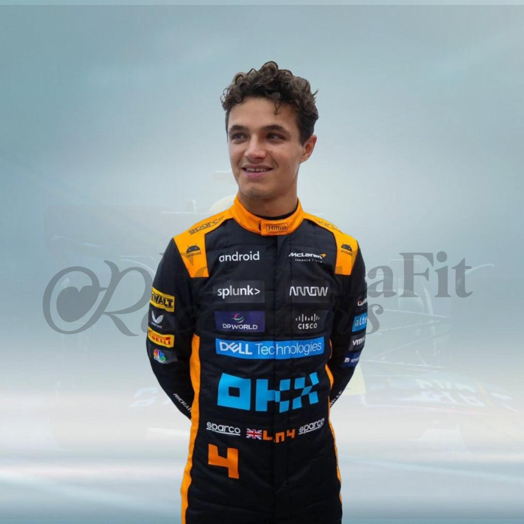 2023 New Lando Norris Mclaren Team F1 Singapore GP Race Suit - FormulaFit Raceweras