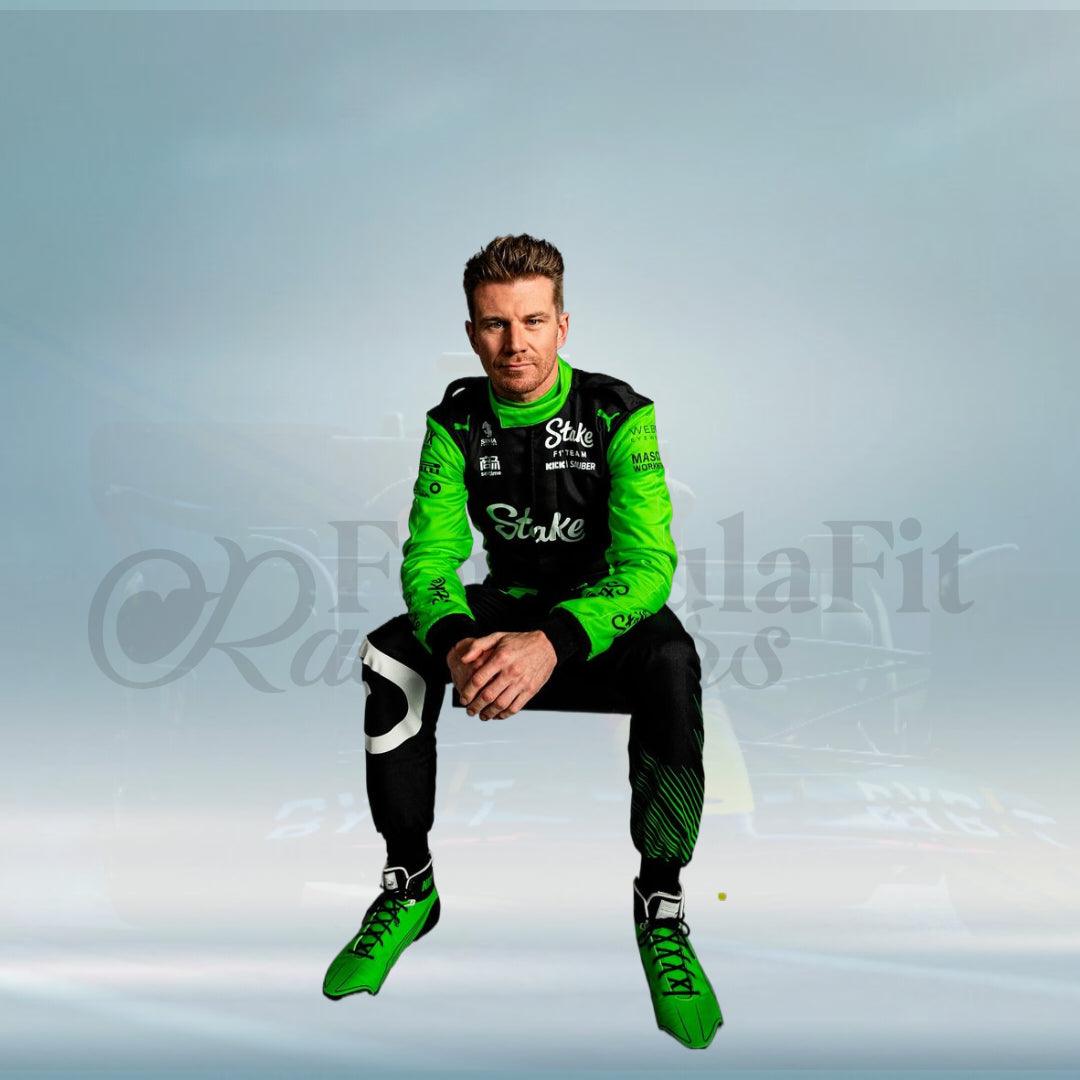2025 Nico Hulkenberg Stake F1 Team Racing Suit – FormulaFit Raceweras