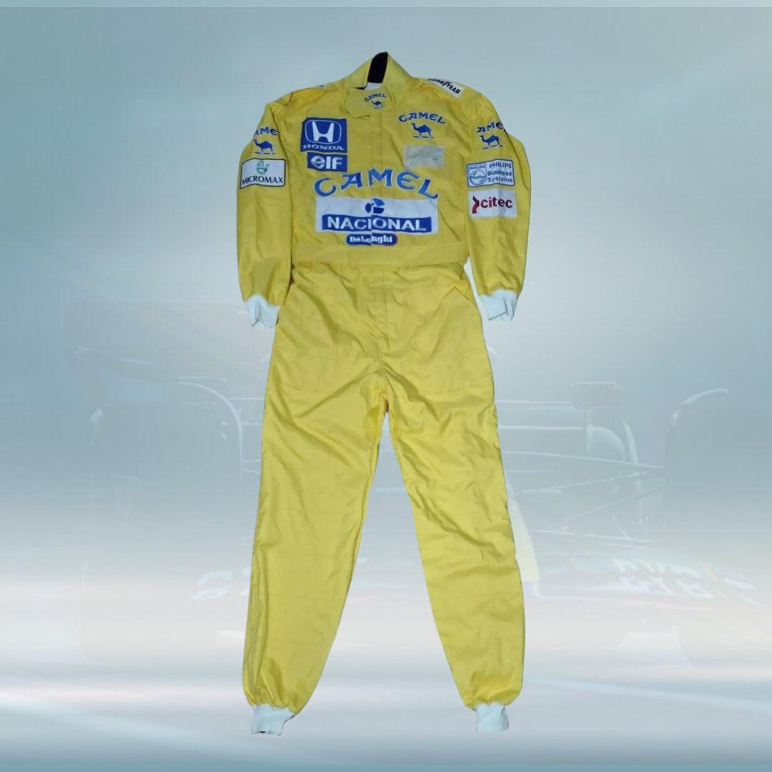 Ayrton Senna Camel 1987 F1 Embroidery Race Suit - FormulaFit Raceweras