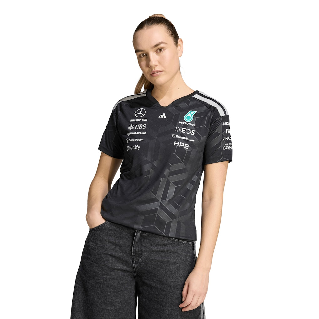 Mercedes AMG Petronas adidas F1 2026 Team Driver T-Shirt - Black - Womens