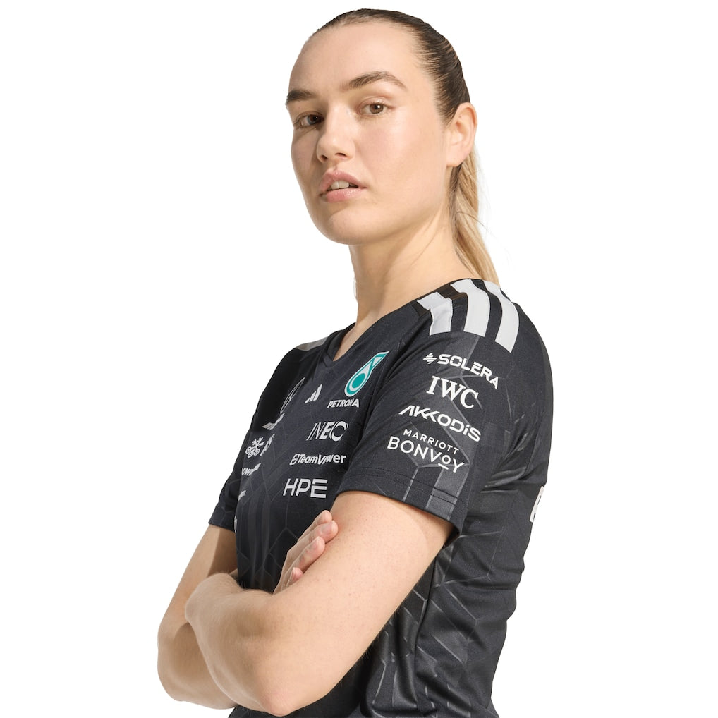 Mercedes AMG Petronas adidas F1 2026 Team Driver T-Shirt - Black - Womens