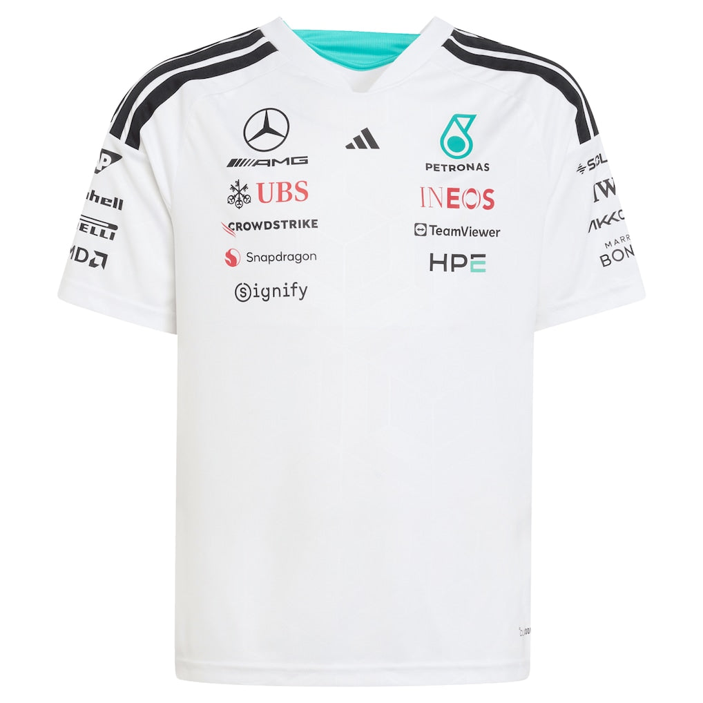 Mercedes AMG Petronas adidas F1 2026 Team Driver T-Shirt - White - Kids