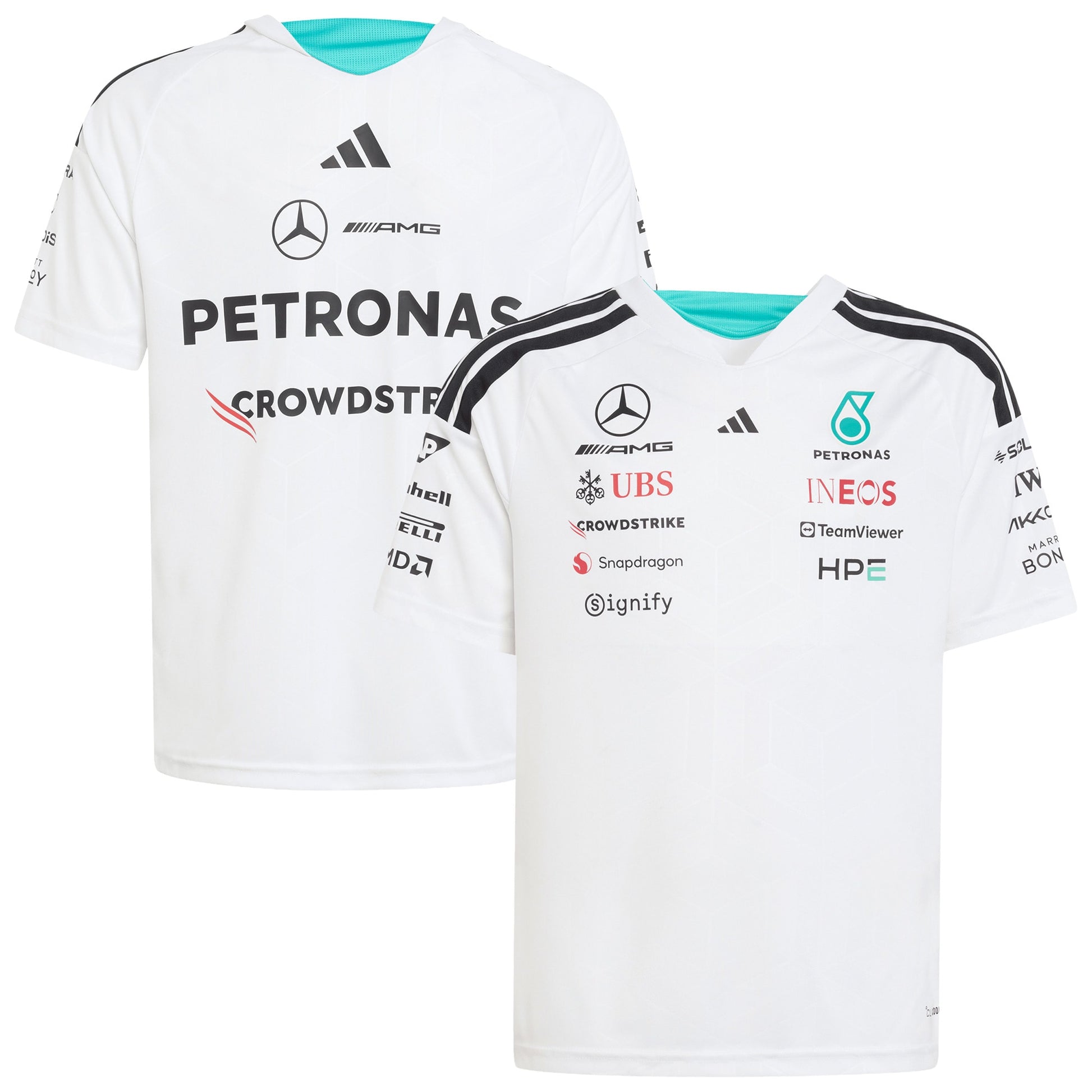Mercedes AMG Petronas adidas F1 2026 Team Driver T-Shirt - White - Kids