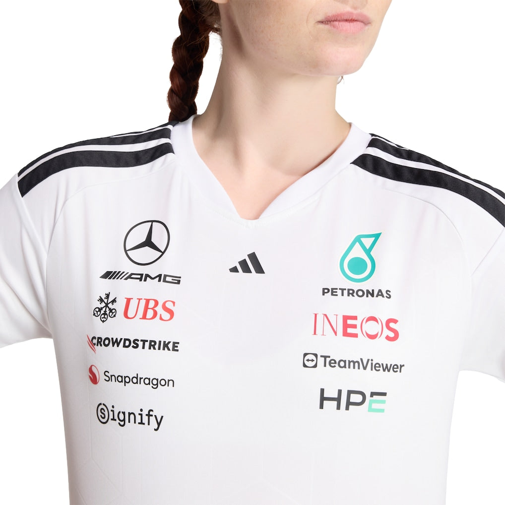 Mercedes AMG Petronas adidas F1 2026 Team Driver T-Shirt - White - Womens